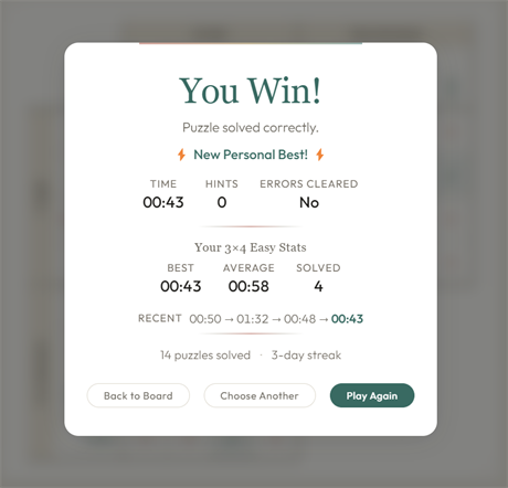 Cluelogix you-win screen